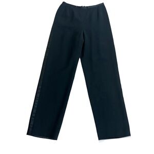 Peter Nygard black satin trim tuxedo dress pants fully lined Sz 8